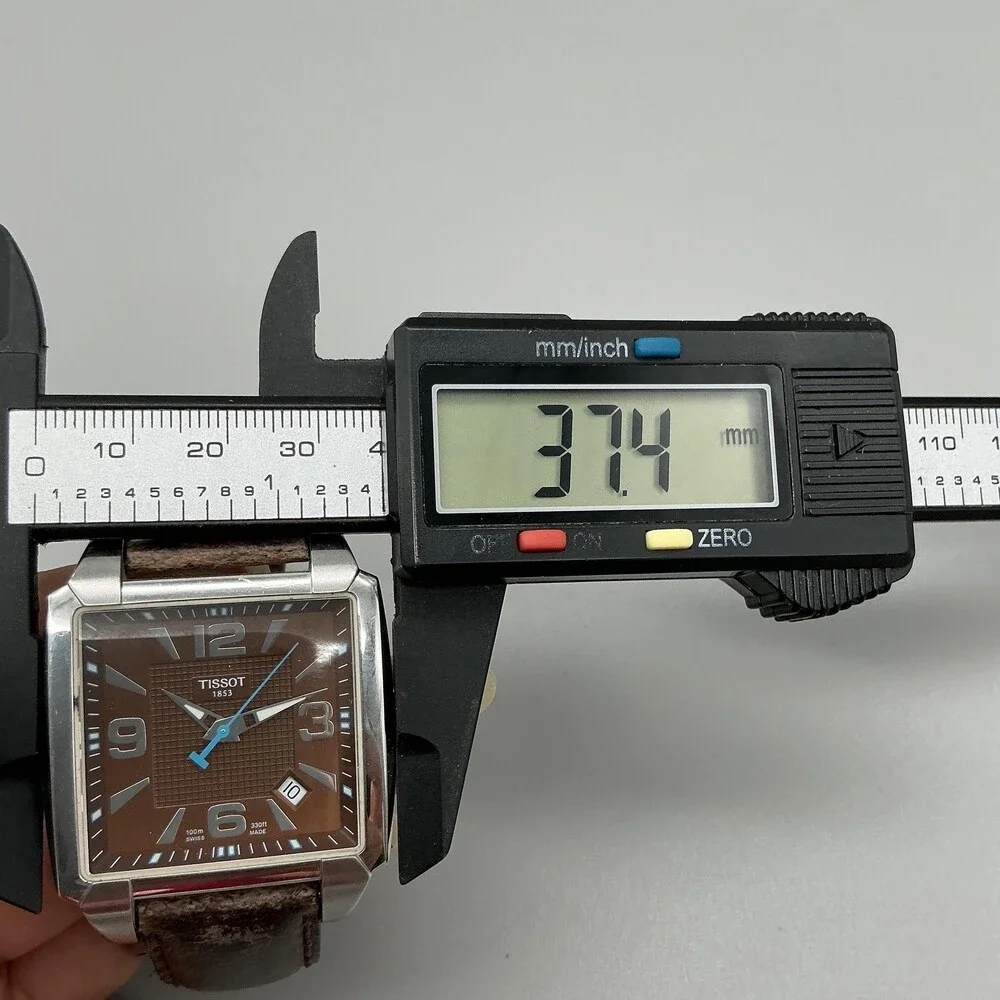Tissot Men Watch 37mm Brown Dial Brown Leather Swiss Date T005.510.A New Battery